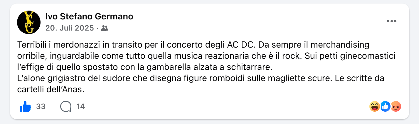 Ivo Stefano Germano, svacco totale