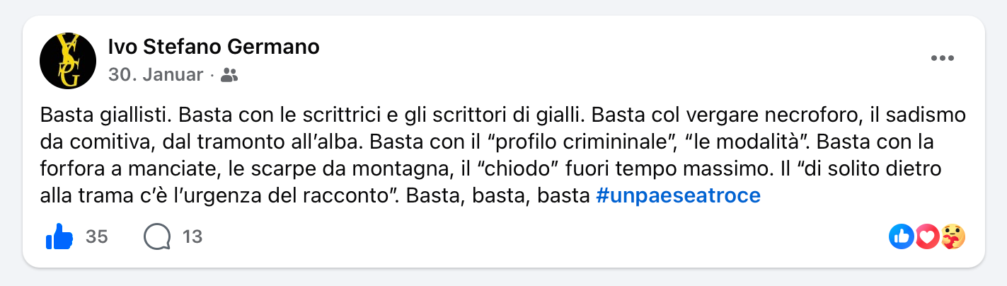 Ivo Stefano Germano, svacco totale